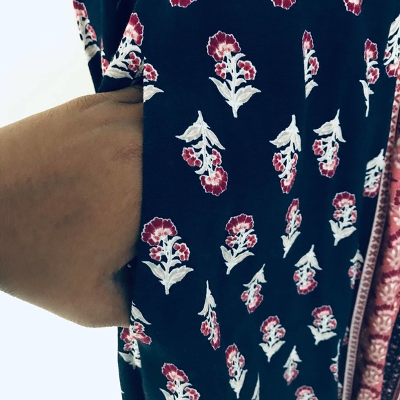 Gal Meets Glam Carlene Woodblock Stripe Button Front Dress Navy Red Women Size 6 - Picture 7 of 12